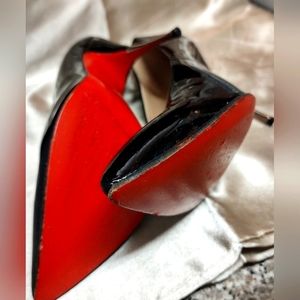 Christian Louboutin Lola Women's Black Patent Leather Metal Heel Pumps